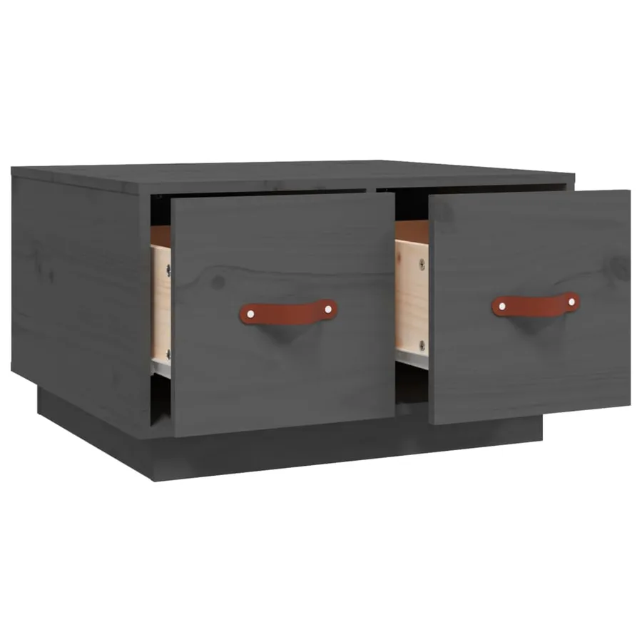 Table basse Gris 60x53x35 cm Bois massif de pin - 7