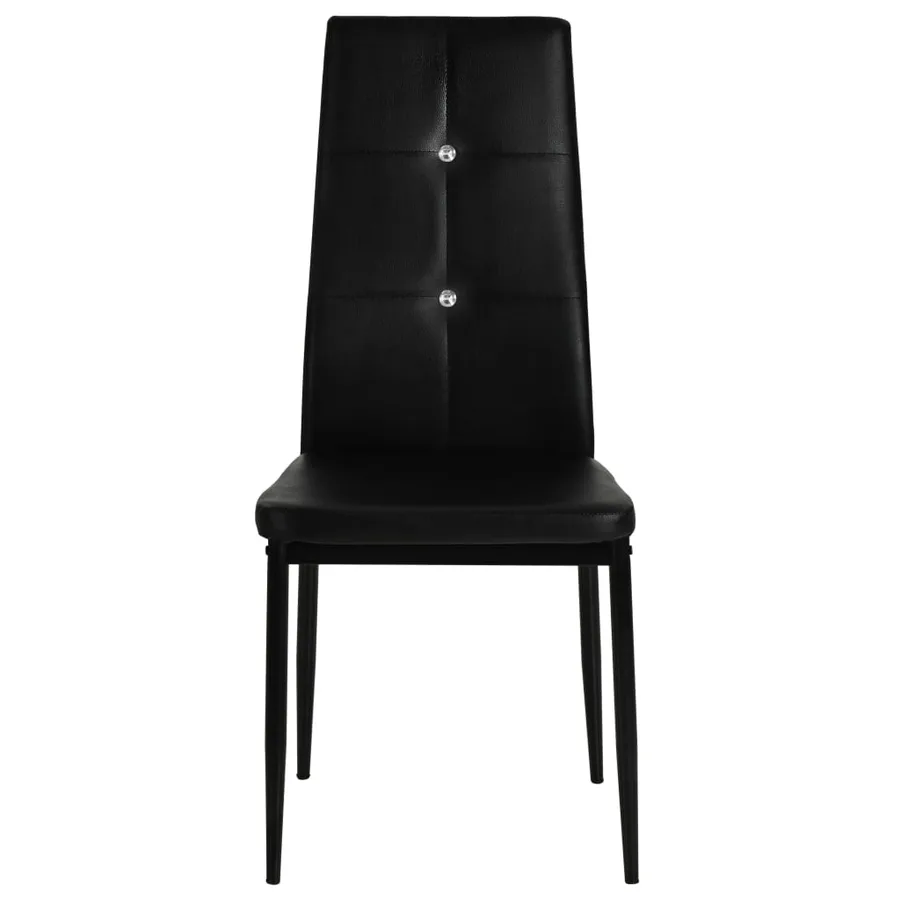 Chaises à manger lot de 2 noir similicuir - 3