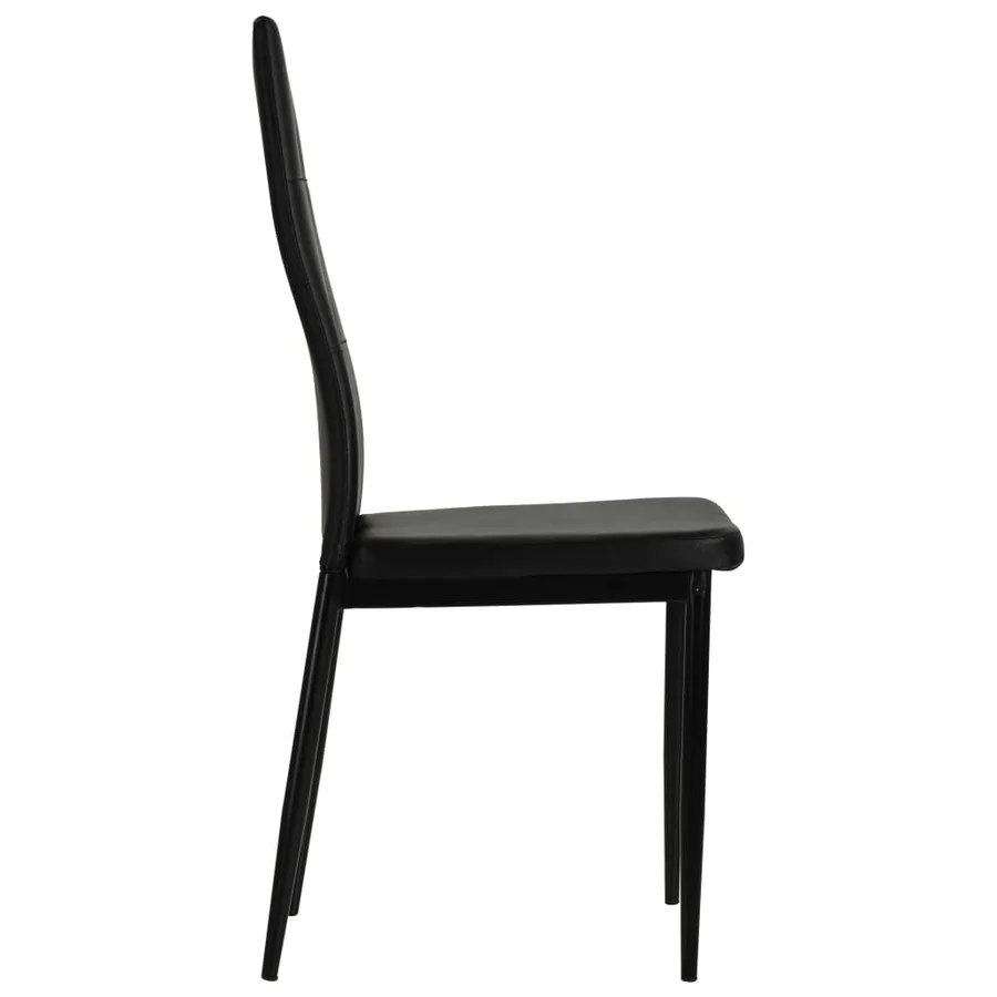 Chaises à manger lot de 2 noir similicuir - 4