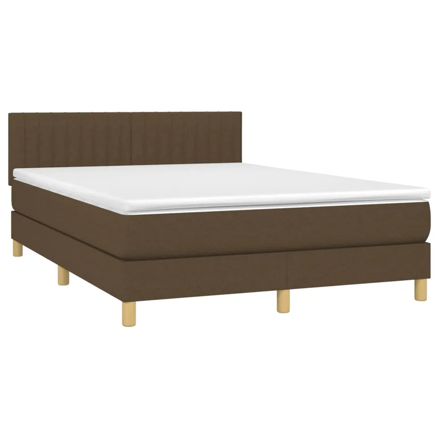 Sommier à lattes de lit avec matelas Marron foncé 140x200 cm - 3