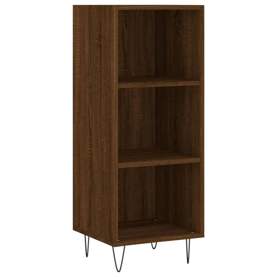 Buffet chêne marron 34,5x32,5x90 cm bois d'ingénierie - 2
