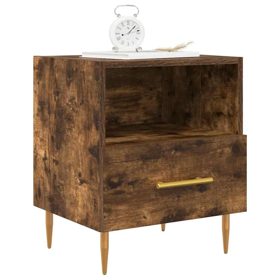 Tables de chevet 2pcs chêne fumé 40x35x47,5cm bois d’ingénierie - 4