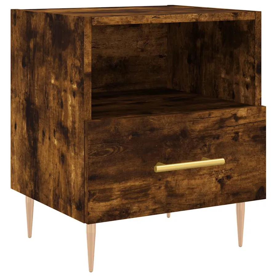 Tables de chevet 2pcs chêne fumé 40x35x47,5cm bois d’ingénierie - 5