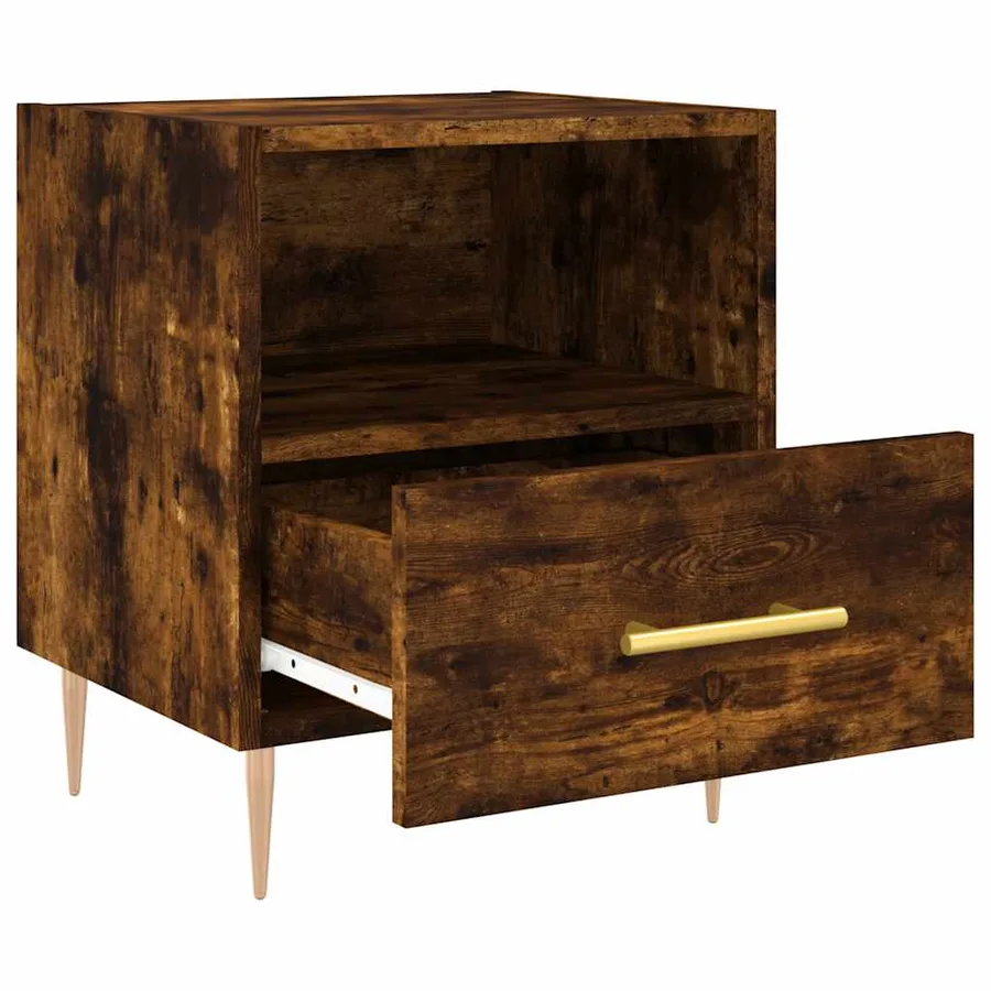 Tables de chevet 2pcs chêne fumé 40x35x47,5cm bois d’ingénierie - 7