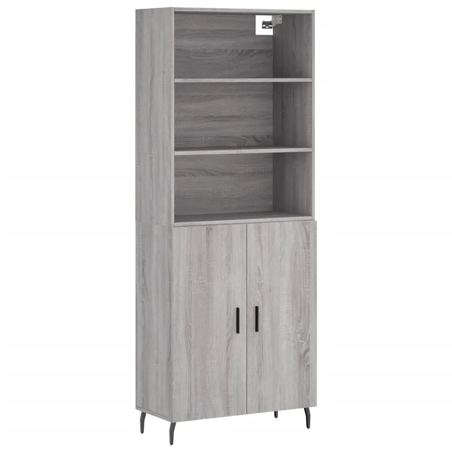 Buffet haut Sonoma gris 69,5x34x180 cm Bois d'ingénierie - 2