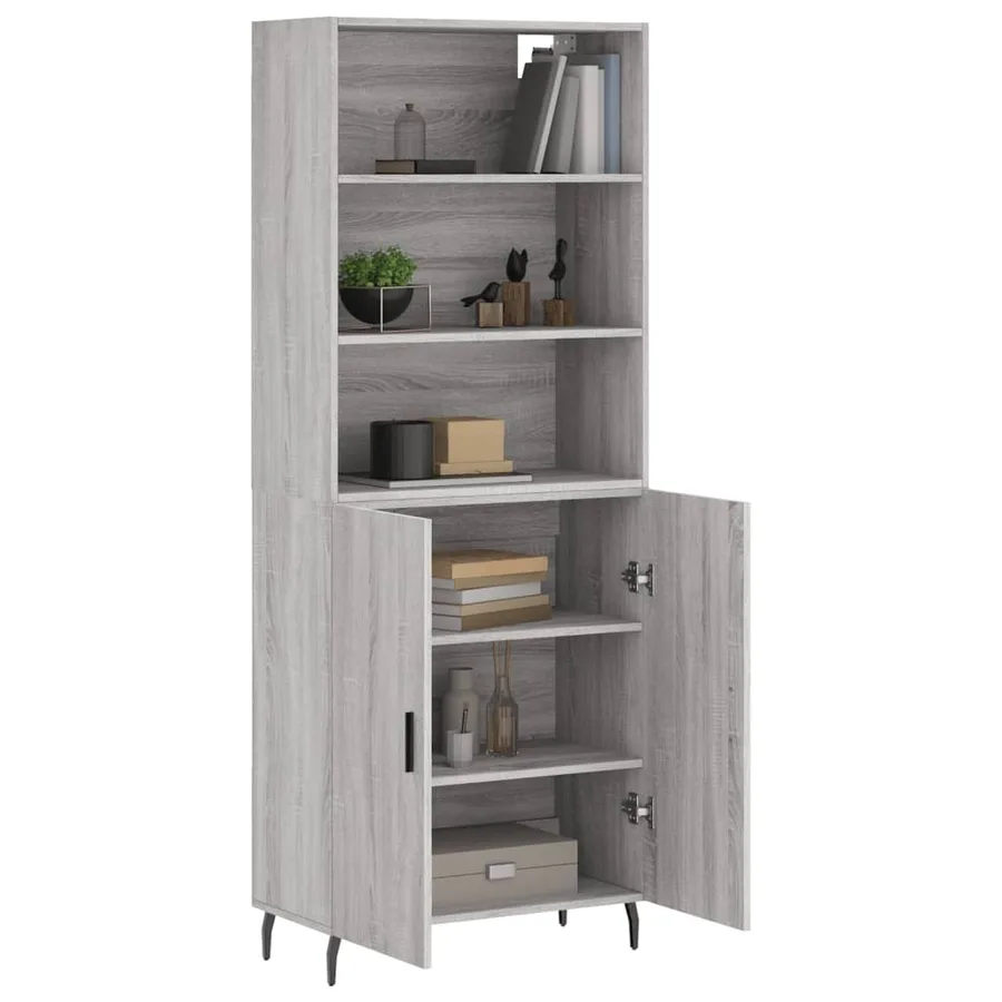 Buffet haut Sonoma gris 69,5x34x180 cm Bois d'ingénierie - 3