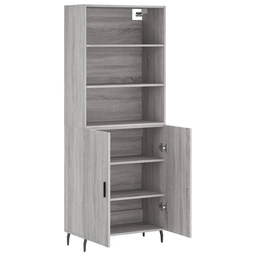 Buffet haut Sonoma gris 69,5x34x180 cm Bois d'ingénierie - 4