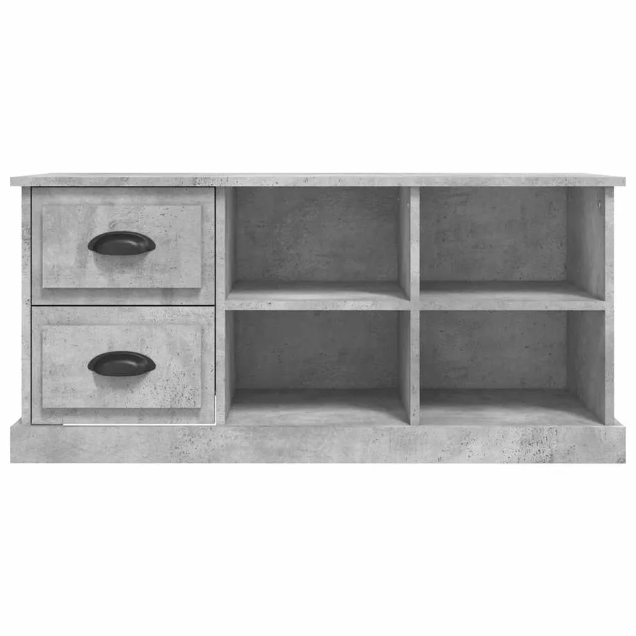 Meuble TV gris béton 102x35,5x47,5 cm bois d'ingénierie - 6