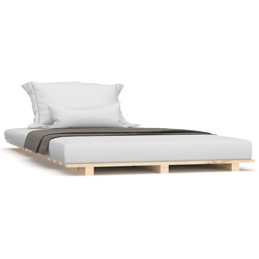 Cadre de lit sans matelas 100x200 cm bois massif de pin - 2