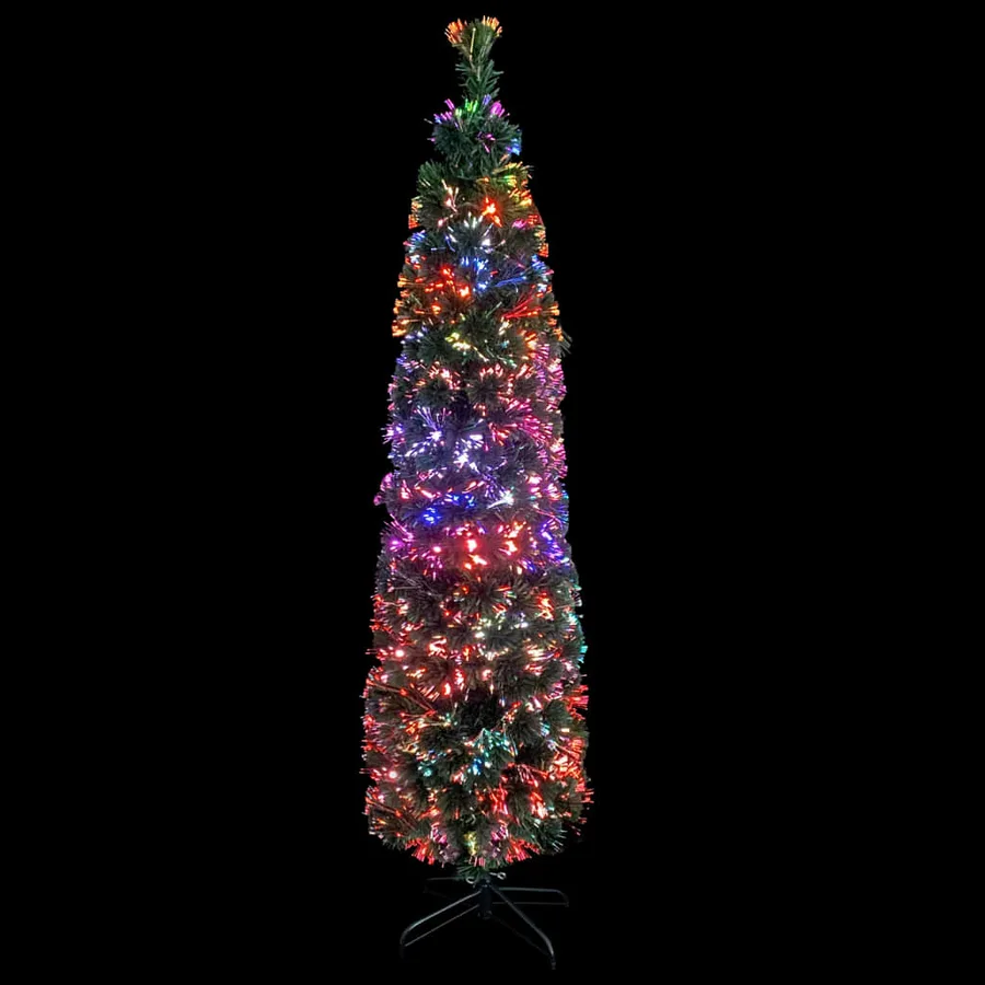 Arbre de Noël artificiel mince et support 180 cm fibre optique - 3