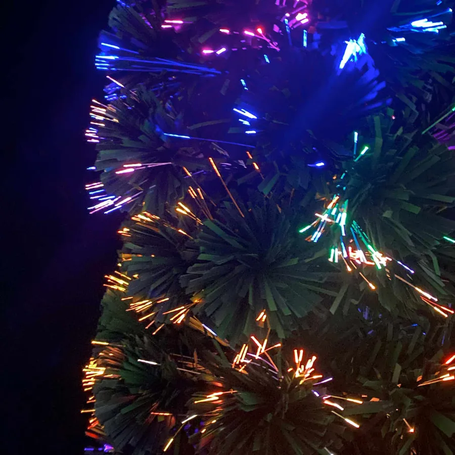 Arbre de Noël artificiel mince et support 180 cm fibre optique - 4