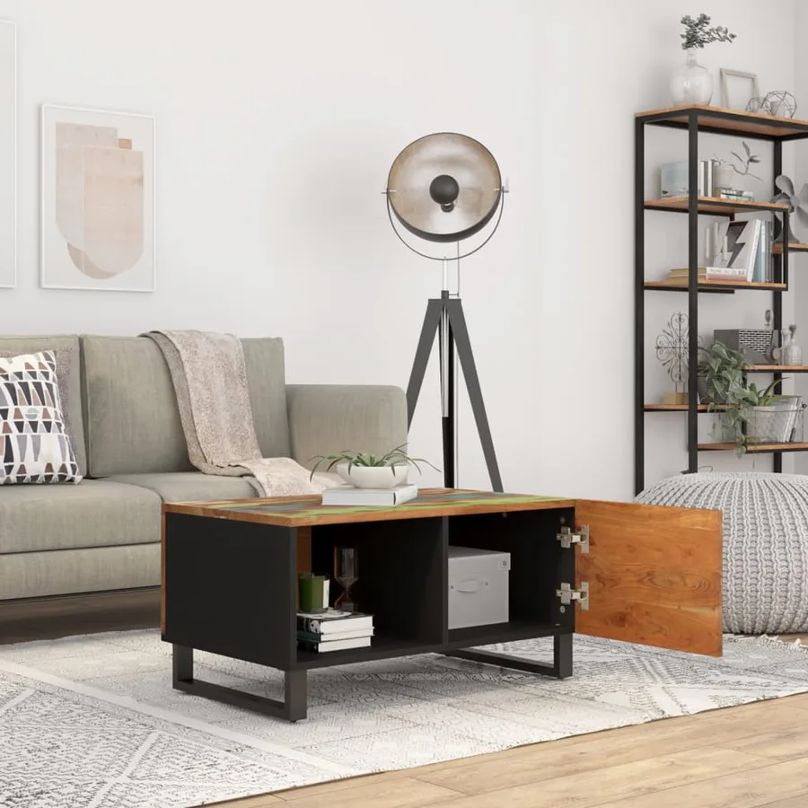 Table basse 80x50x40 cm Bois de récupération et d'ingénierie - 3
