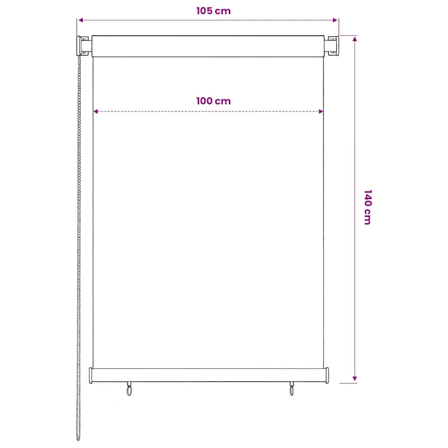 Store roulant d'extérieur 105 (l) x 140 (H) cm vert foncé HDPE - 6
