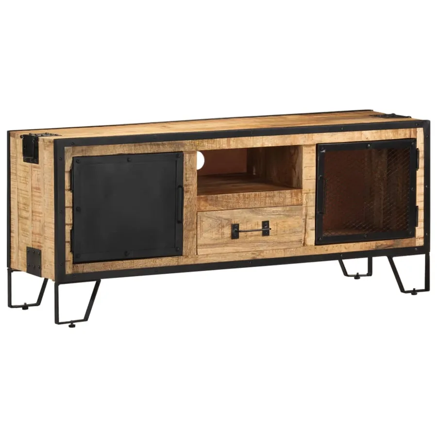Meuble TV 110x31x46 cm Bois de manguier brut - 11