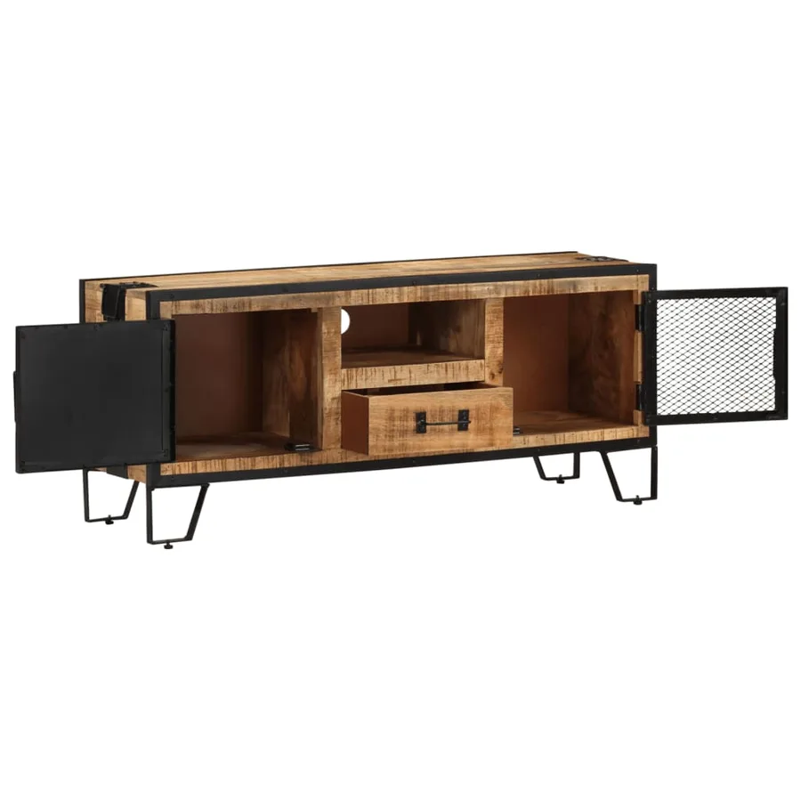 Meuble TV 110x31x46 cm Bois de manguier brut - 2