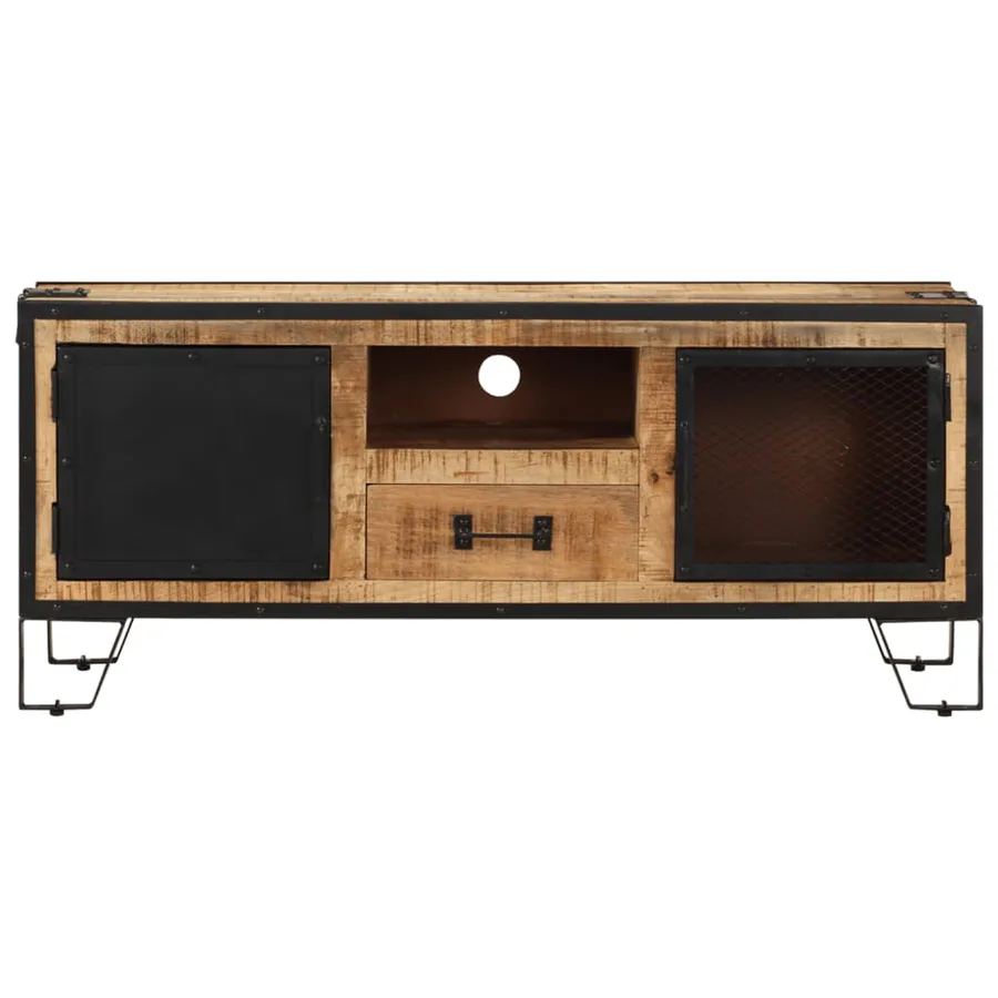 Meuble TV 110x31x46 cm Bois de manguier brut - 4