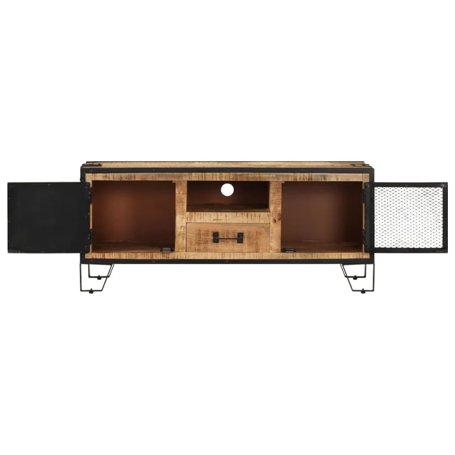 Meuble TV 110x31x46 cm Bois de manguier brut - 5