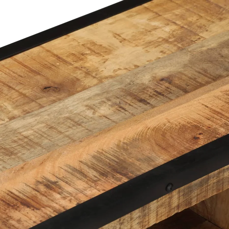 Meuble TV 110x31x46 cm Bois de manguier brut - 9