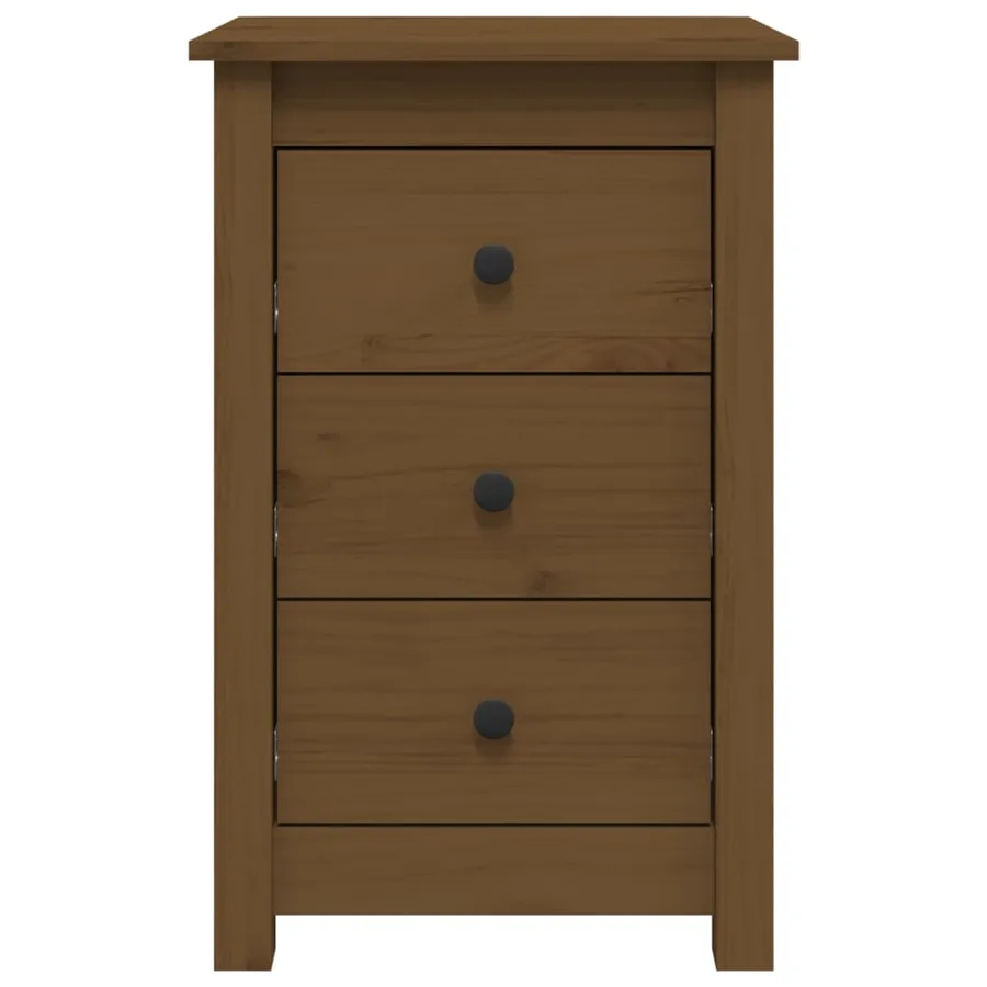 Tables de chevet 2 pcs Marron miel 40x35x61,5 cm Pin solide - 4