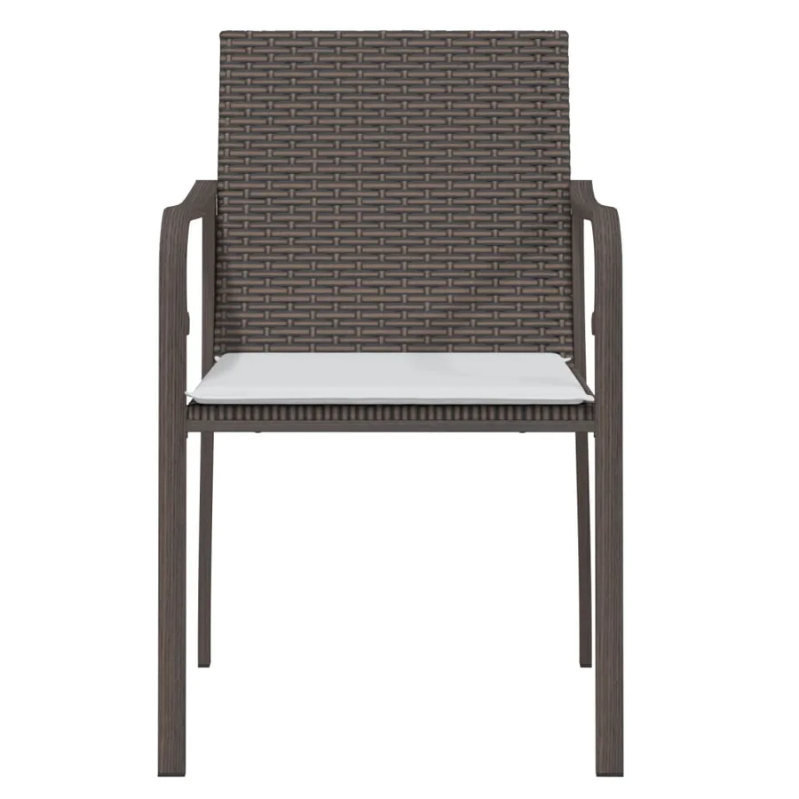 Chaises de jardin et coussins lot de 2 marron 56x59x84 cm rotin - 4
