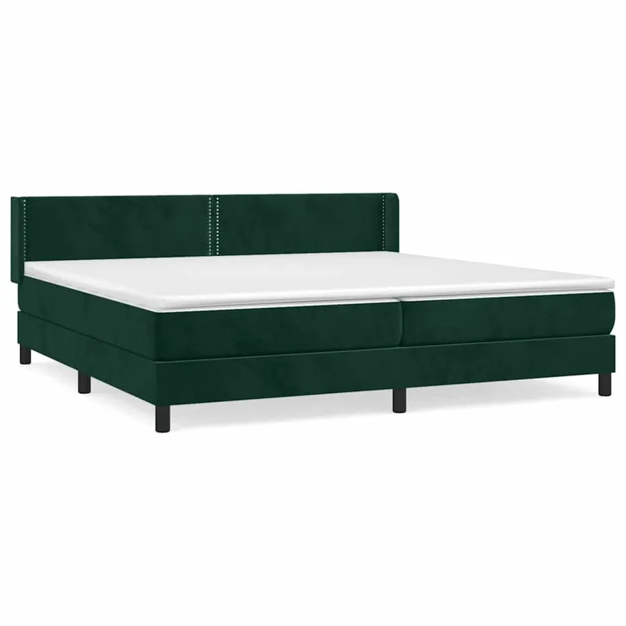 Sommier à lattes de lit et matelas Vert foncé 200x200cm Velours - 2
