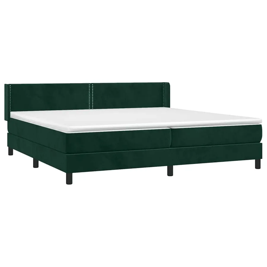 Sommier à lattes de lit et matelas Vert foncé 200x200cm Velours - 3