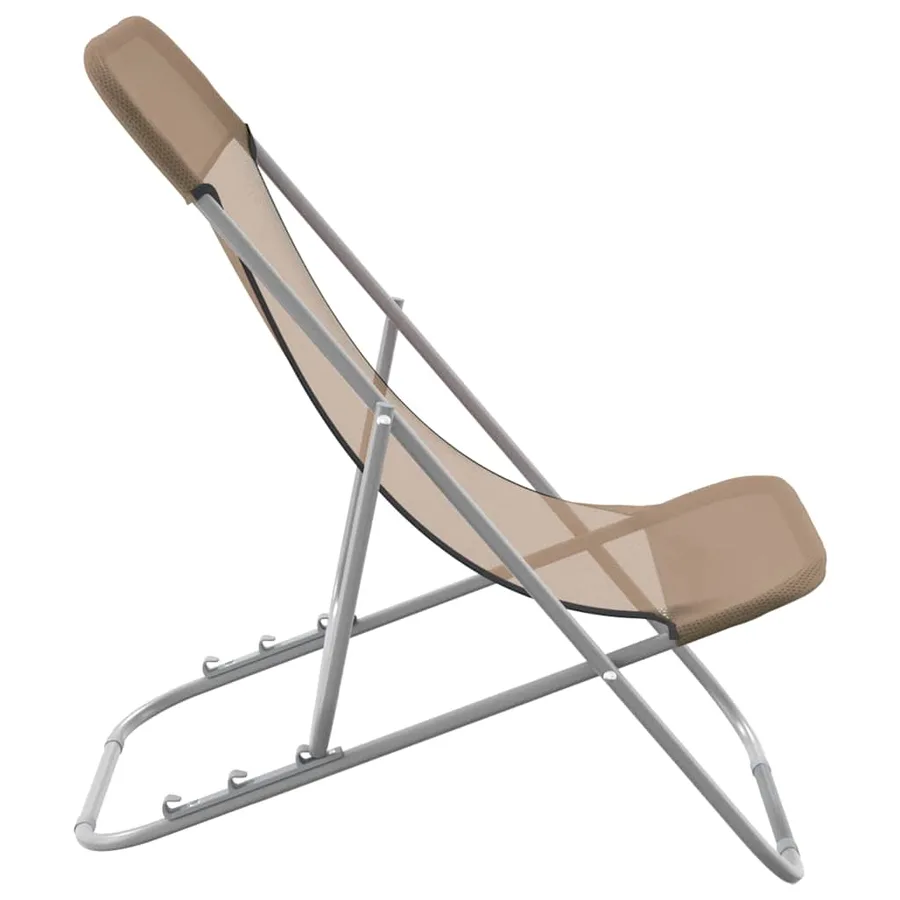 Chaises plage pliantes lot de 2 textilène acier enduit poudre - 5
