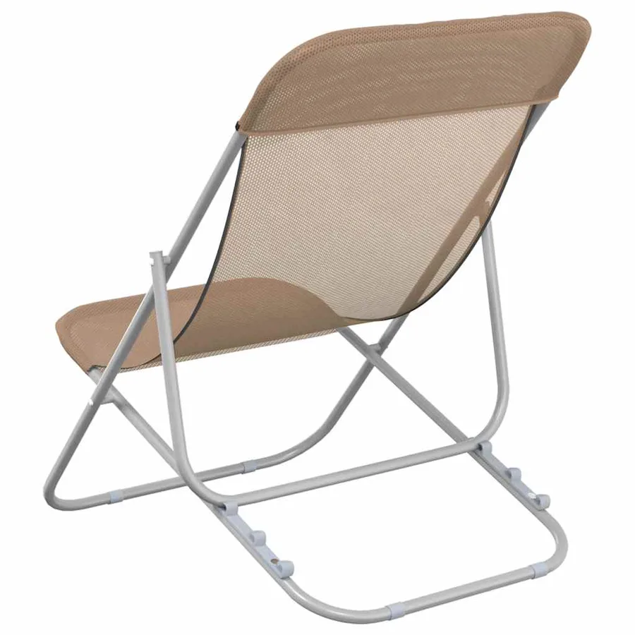 Chaises plage pliantes lot de 2 textilène acier enduit poudre - 6