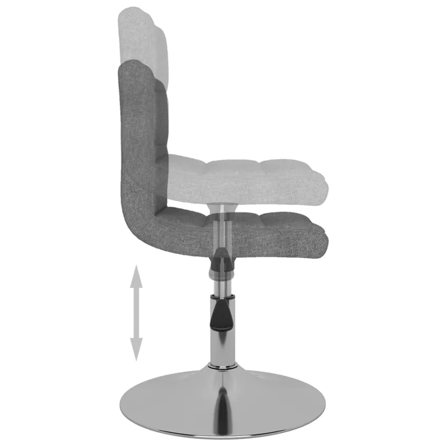 Chaise pivotante à manger Gris clair Tissu - 4
