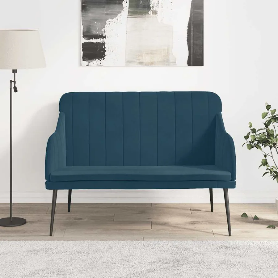 Banc Bleu 110x76x80 cm Velours