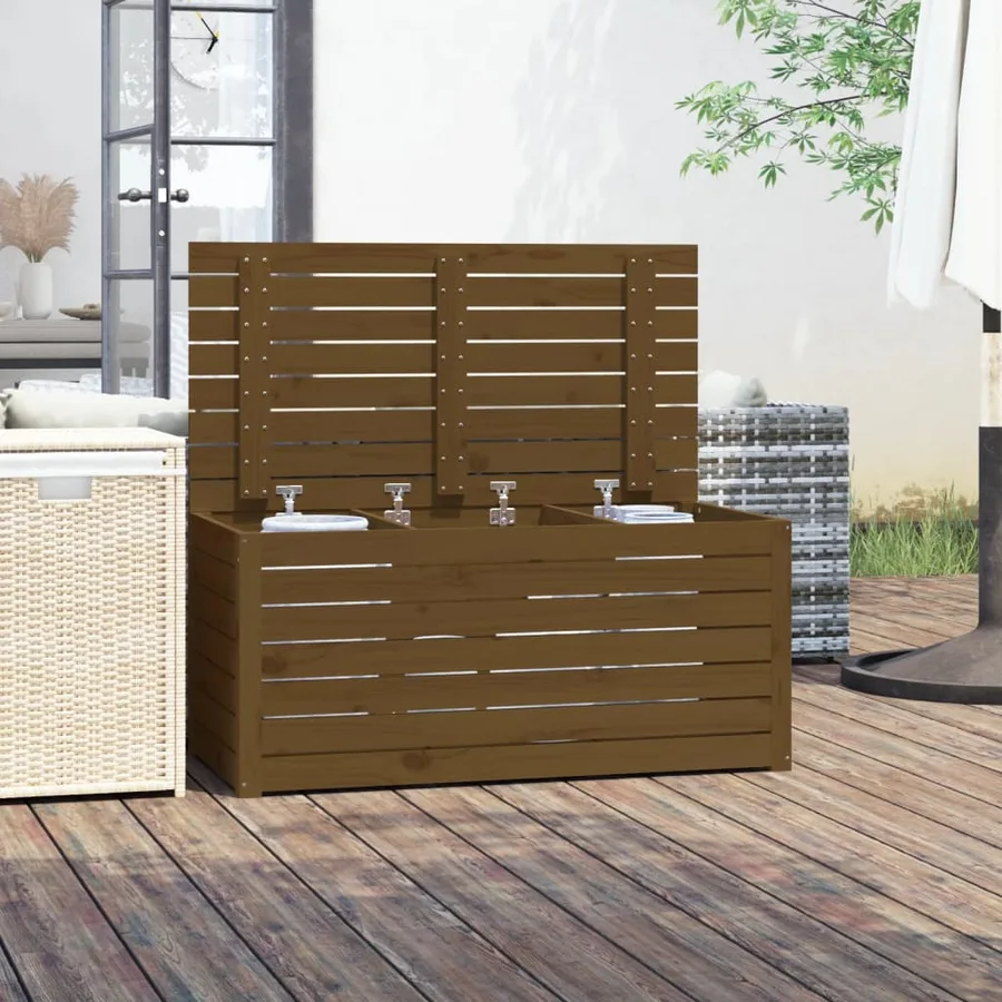 Boîte de jardin marron miel 101x50,5x46,5 cm bois massif de pin - 3