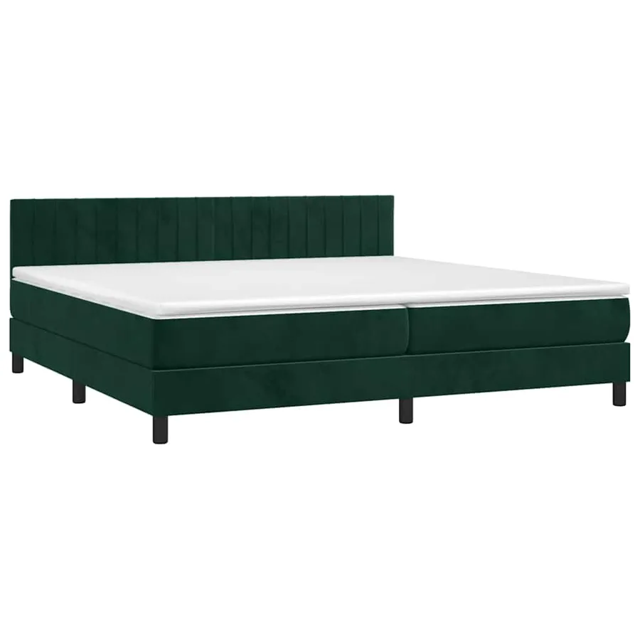 Sommier à lattes de lit avec matelas LED Vert foncé 200x200 cm - 3
