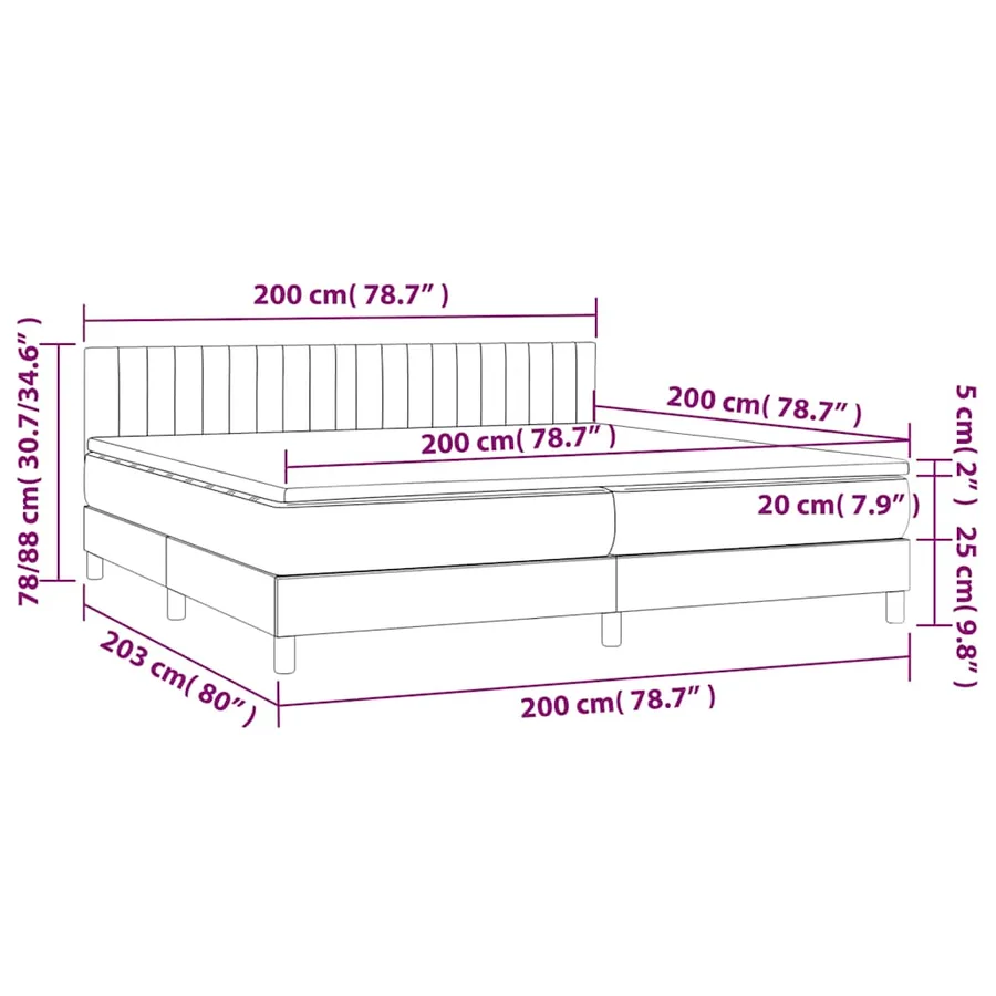 Sommier à lattes de lit avec matelas LED Vert foncé 200x200 cm - 9