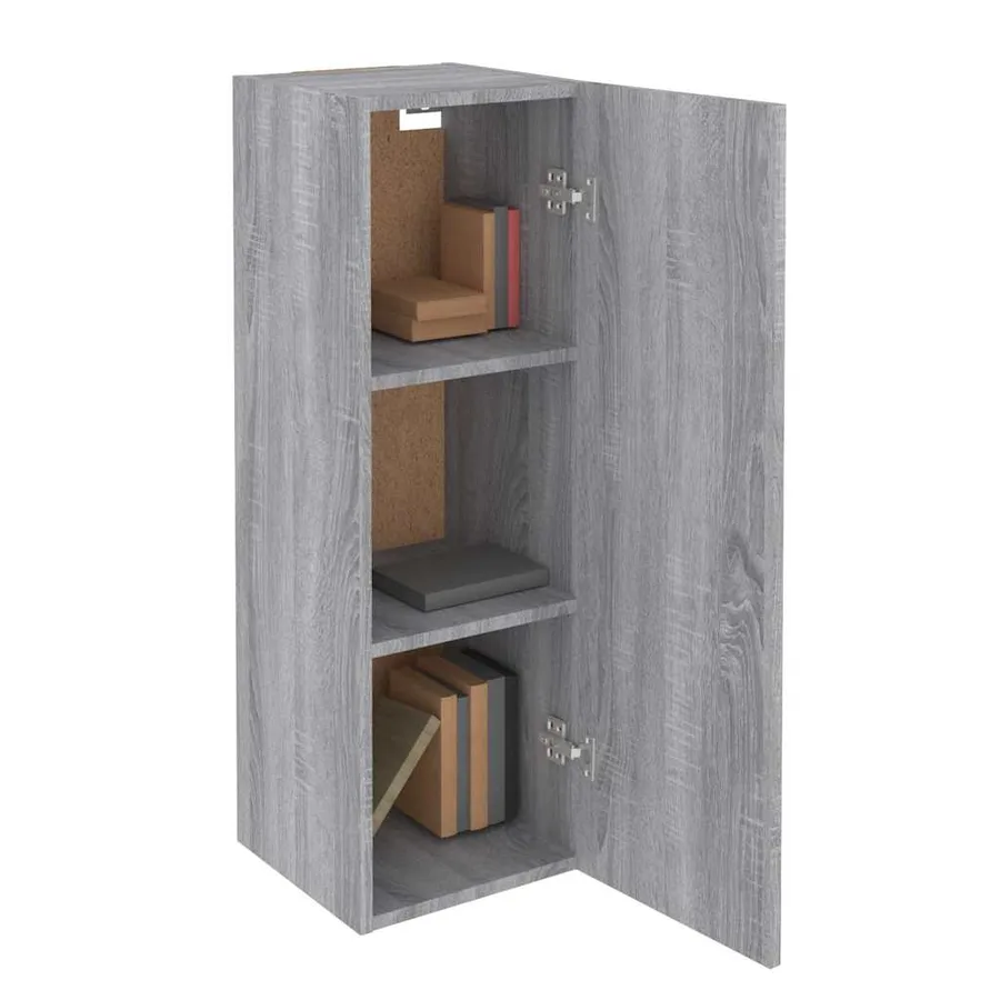 Meubles TV Sonoma gris 30,5x30x90 cm Bois d'ingénierie - 4