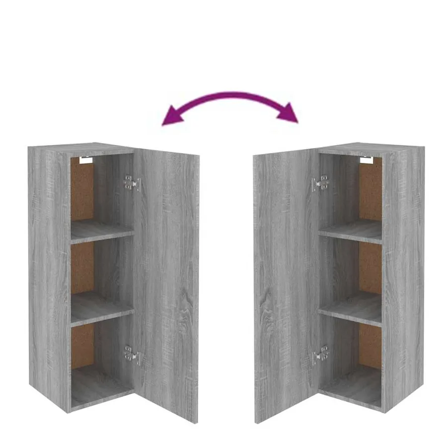 Meubles TV Sonoma gris 30,5x30x90 cm Bois d'ingénierie - 8