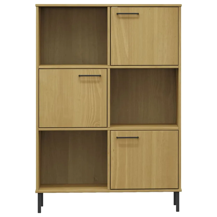 Bibliothèque avec pieds en métal Marron 90x35x128,5cm Bois OSLO - 4