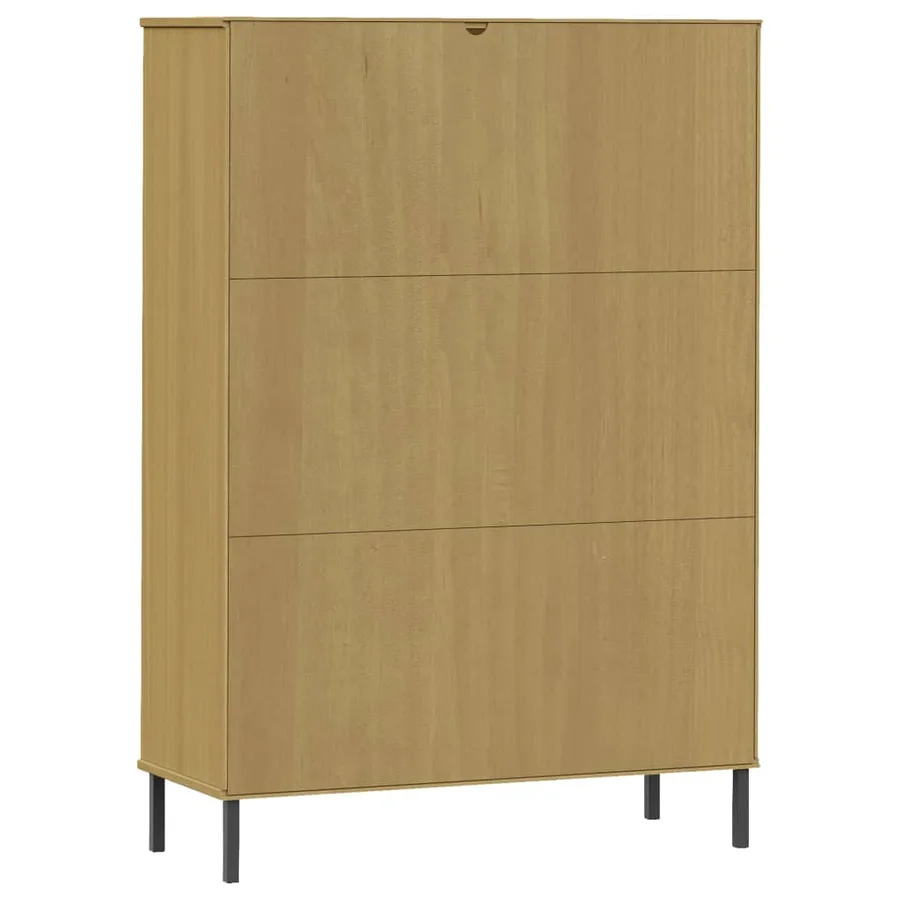 Bibliothèque avec pieds en métal Marron 90x35x128,5cm Bois OSLO - 7