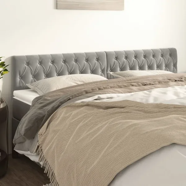 Têtes de lit Gris clair 200x7x78/88 cm Velours