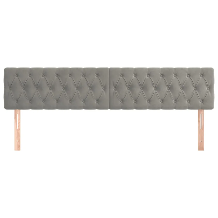Têtes de lit Gris clair 200x7x78/88 cm Velours - 3