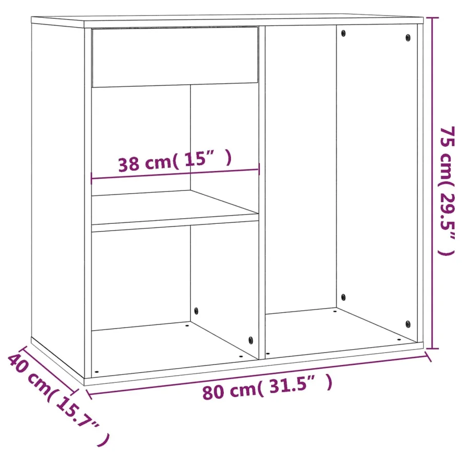 Armoire à cosmétiques Blanc 80x40x75 cm Bois d'ingénierie - 8