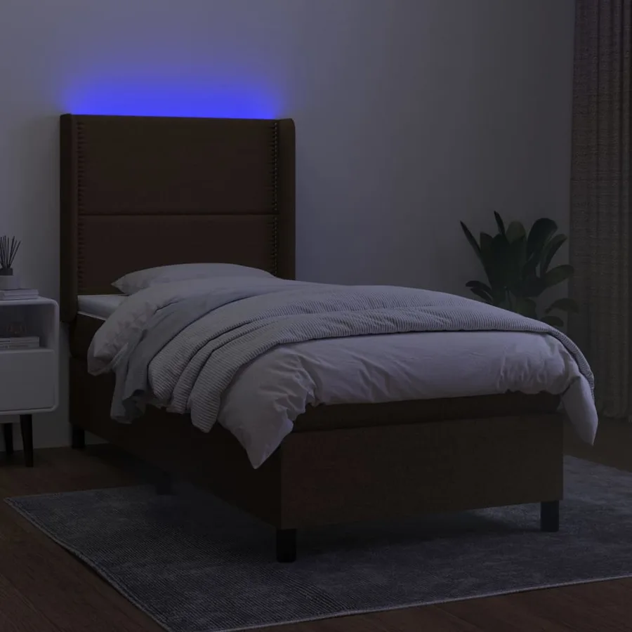 Sommier à lattes de lit matelas LED Marron foncé 100x200 cm - 3