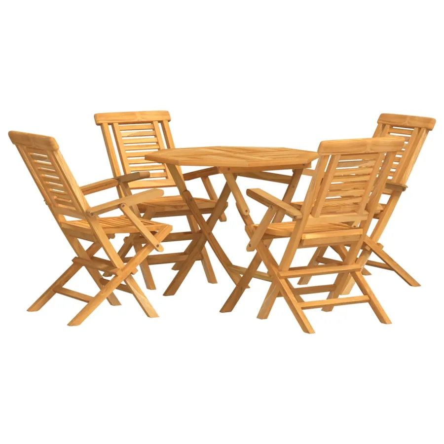 Ensemble à manger de jardin 5 pcs Bois de teck massif - 2