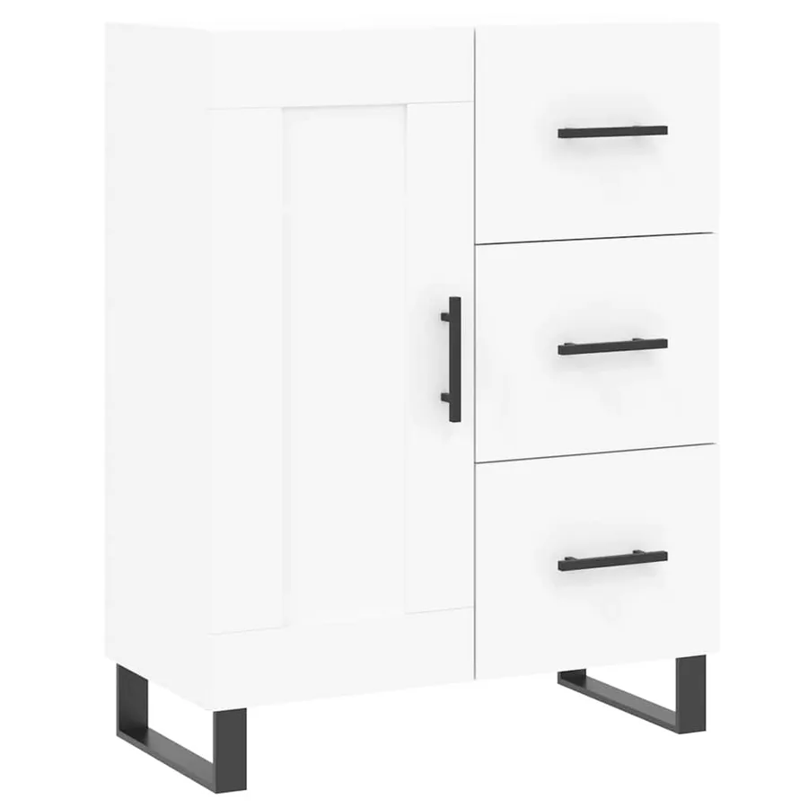 Buffet haut Blanc 69,5x34x180 cm Bois d'ingénierie - 7