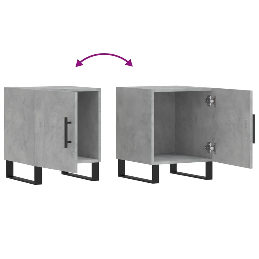Tables de chevet 2 pcs gris béton 40x40x50 cm bois d’ingénierie - 10