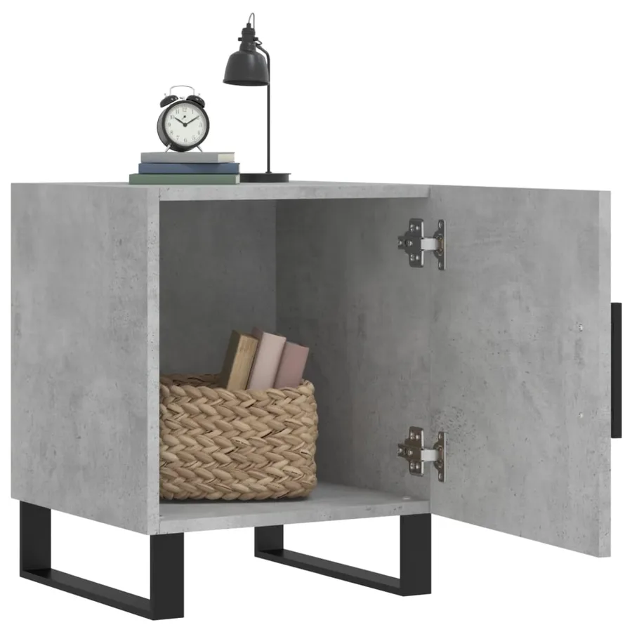 Tables de chevet 2 pcs gris béton 40x40x50 cm bois d’ingénierie - 3