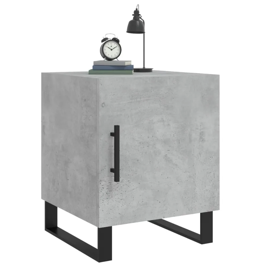 Tables de chevet 2 pcs gris béton 40x40x50 cm bois d’ingénierie - 4