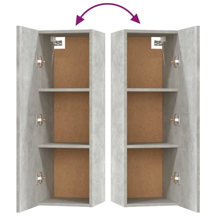 Ensemble de meubles TV 5 pcs Gris béton Bois d'ingénierie - 15