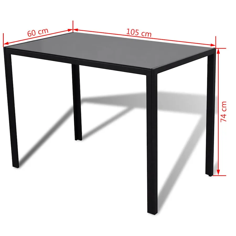 Ensemble de table à manger cinq pièces noir et blanc - 8
