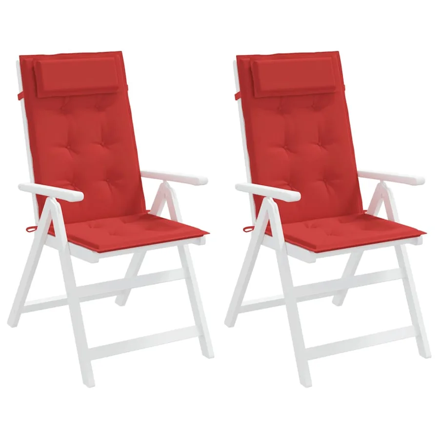 Coussins de chaise à dossier haut lot de 2 rouge tissu oxford - 4