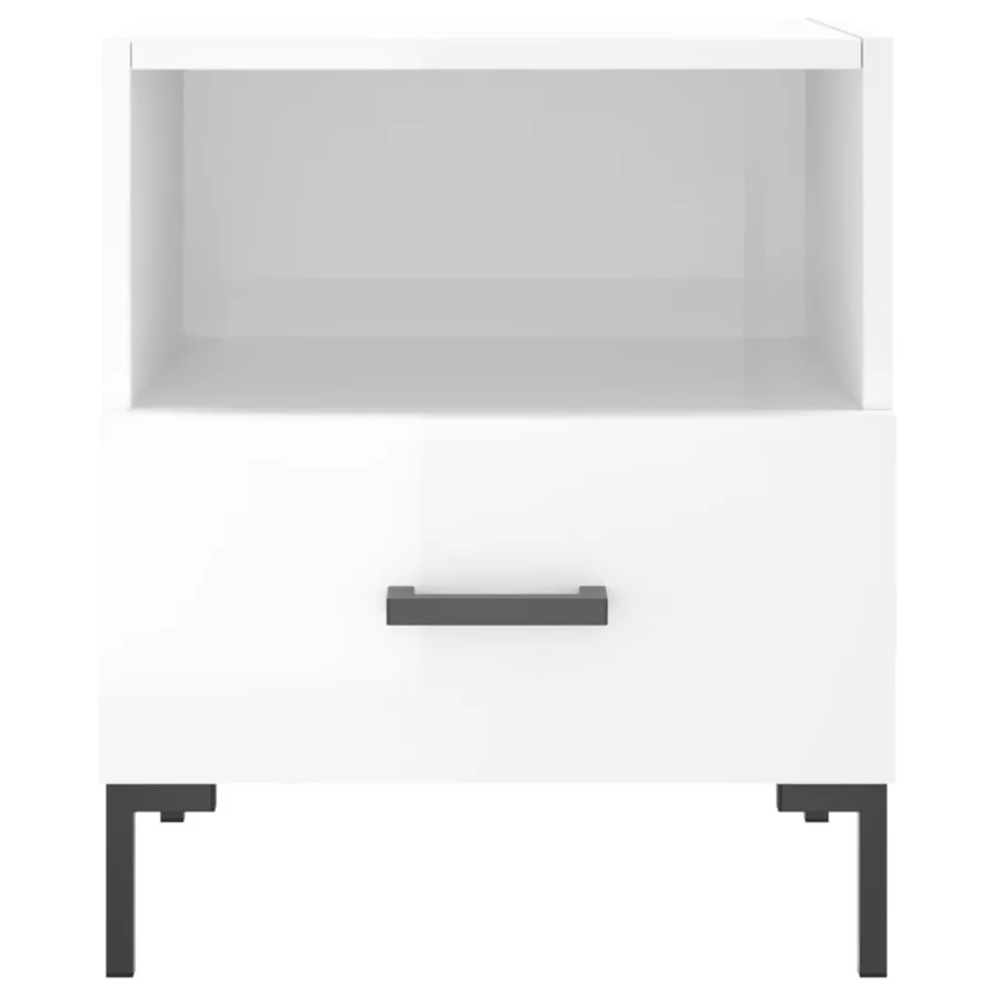 Tables de chevet 2 pcs blanc brillant 40x35x47,5 cm - 7